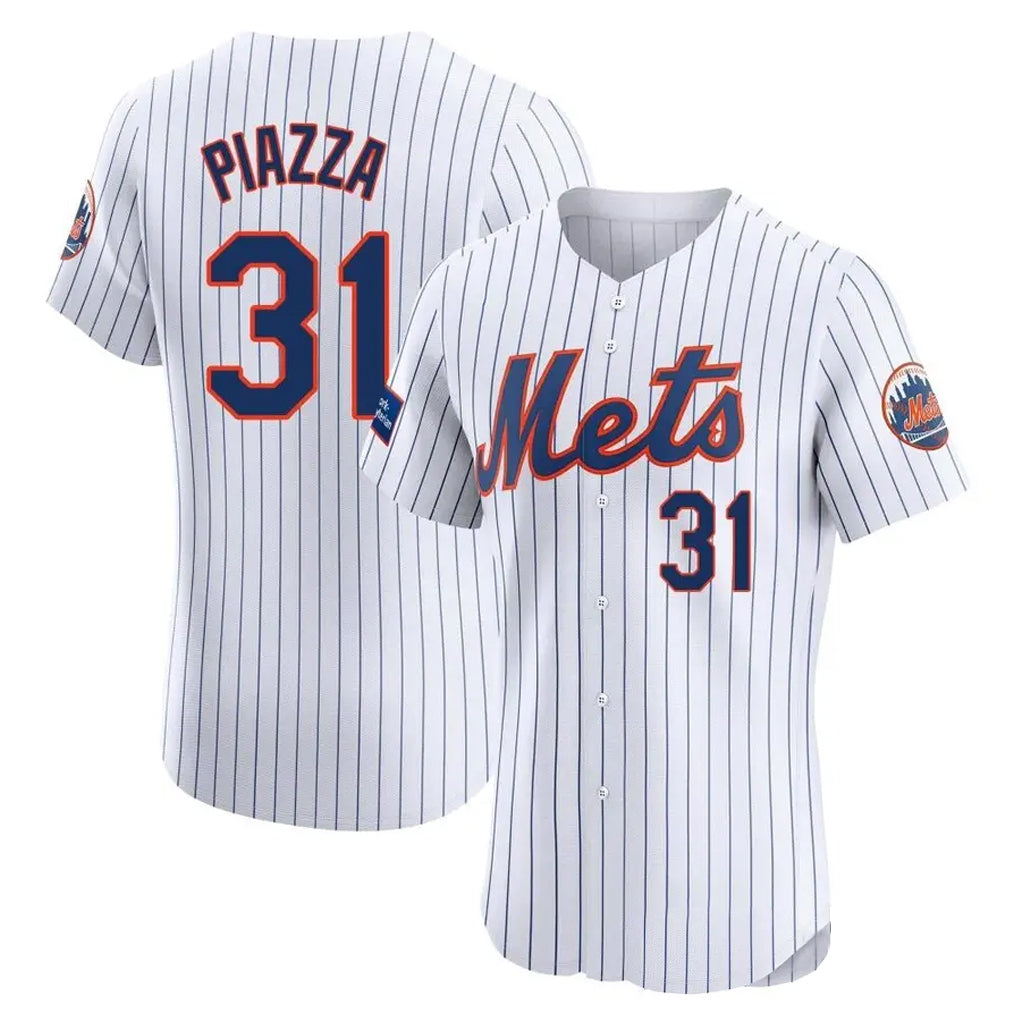 CAdoa NY.Mets #31 Mike Piazza Player White Home Limited Elite Stitched Jerseys