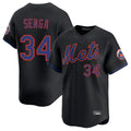 CAdoa NY.Mets #34 Kodai Senga Player Black Alternate Home Limited Stitched Jerseys