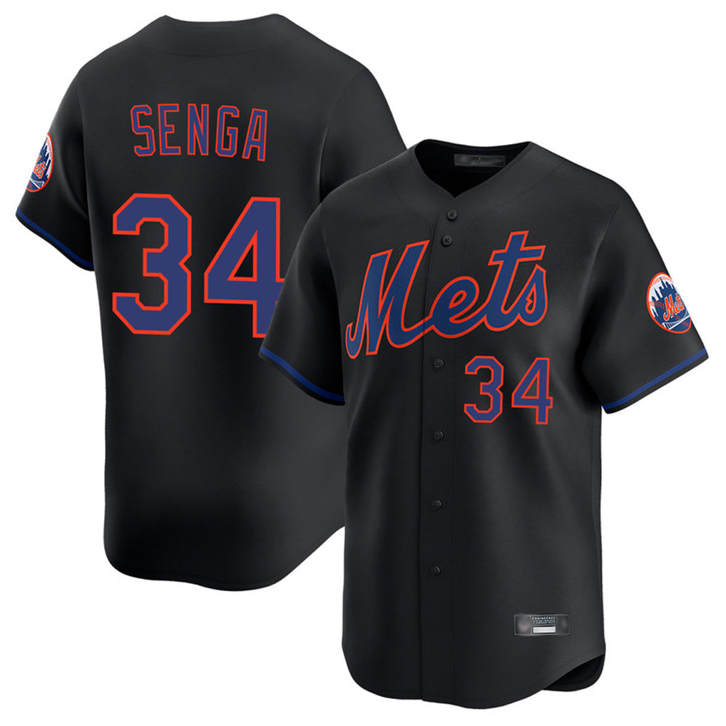 CAdoa NY.Mets #34 Kodai Senga Player Black Alternate Home Limited Stitched Jerseys