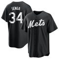 CAdoa NY.Mets #34 Kodai Senga Player Black Home Game Stitched Jerseys
