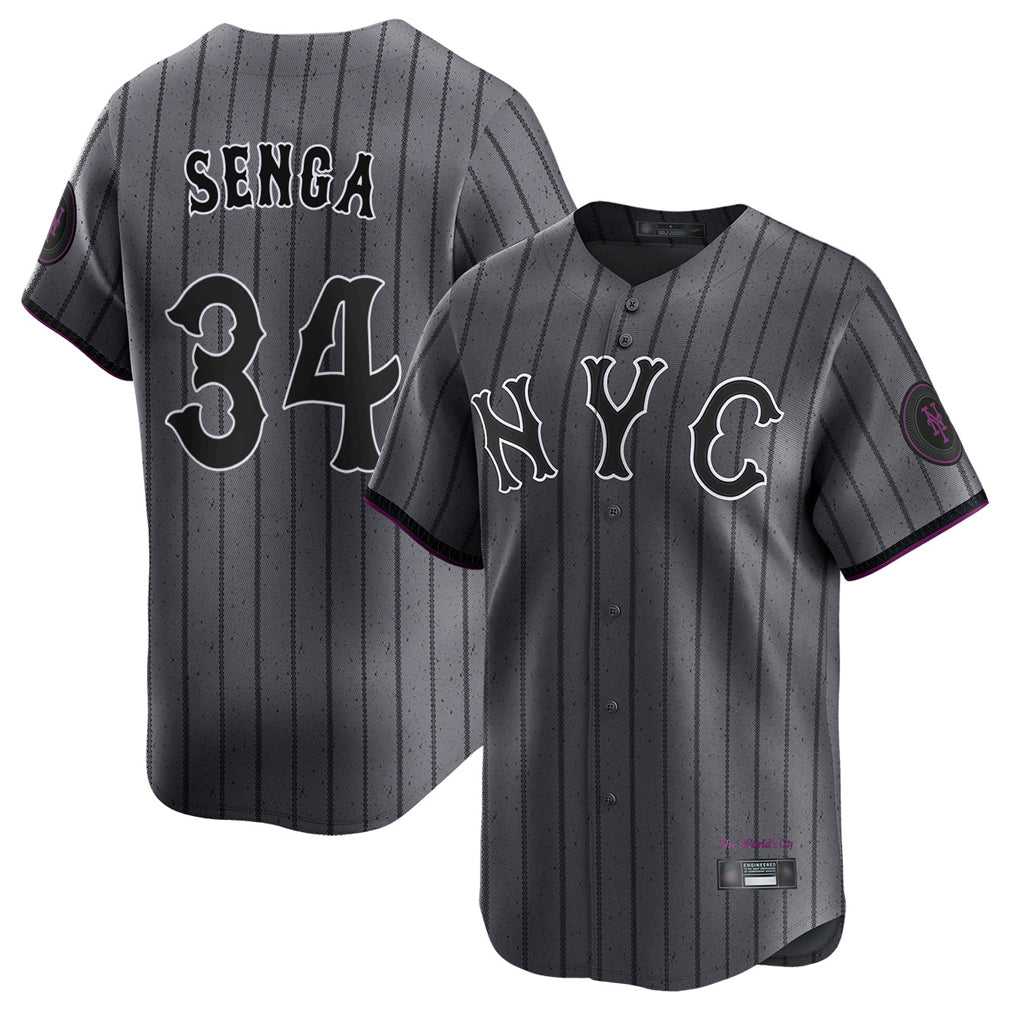 CAdoa NY.Mets #34 Kodai Senga Player Gray City Connect Limited Stitched Jerseys