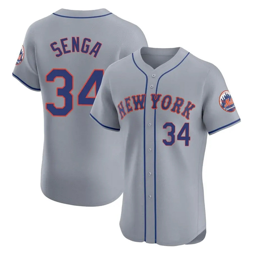 CAdoa NY.Mets #34 Kodai Senga Player Gray Road Limited Elite Home Stitched Jerseys