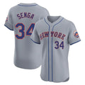 CAdoa NY.Mets #34 Kodai Senga Player Gray Road Limited Elite Home Stitched Jerseys