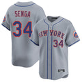 CAdoa NY.Mets #34 Kodai Senga Player Gray Road Limited Home Stitched Jerseys