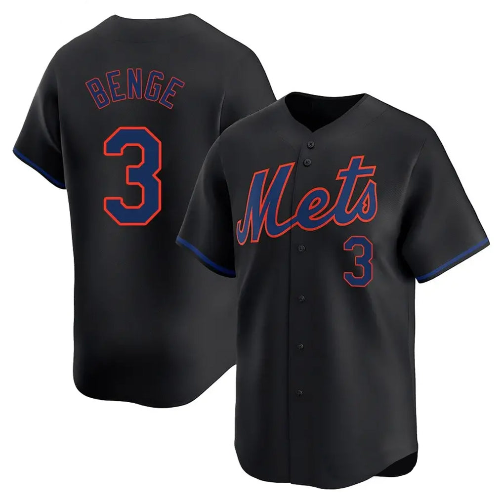 CAdoa NY.Mets #3 Carson Benge Player Black Alternate Home Limited Stitched Jerseys