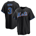 CAdoa NY.Mets #3 Carson Benge Player Black Replica Home Game Stitched Jerseys