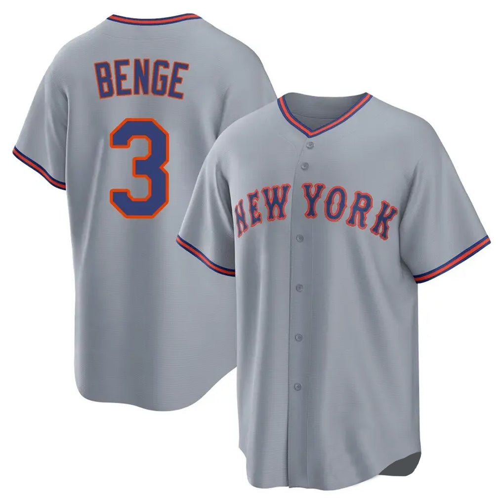 CAdoa NY.Mets #3 Carson Benge Player Gray Road Home Game Stitched Jerseys