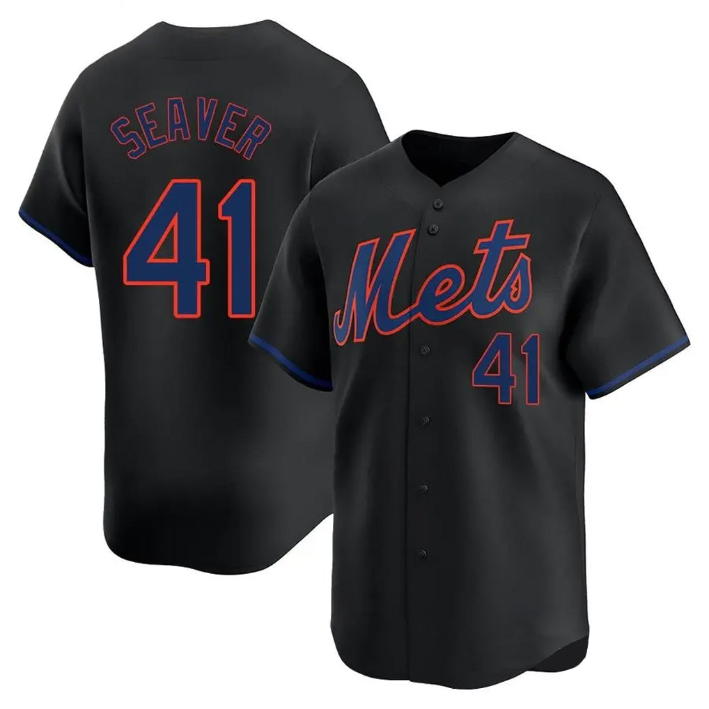 CAdoa NY.Mets #41 Tom Seaver Player Black Alternate Home Limited Stitched Jerseys