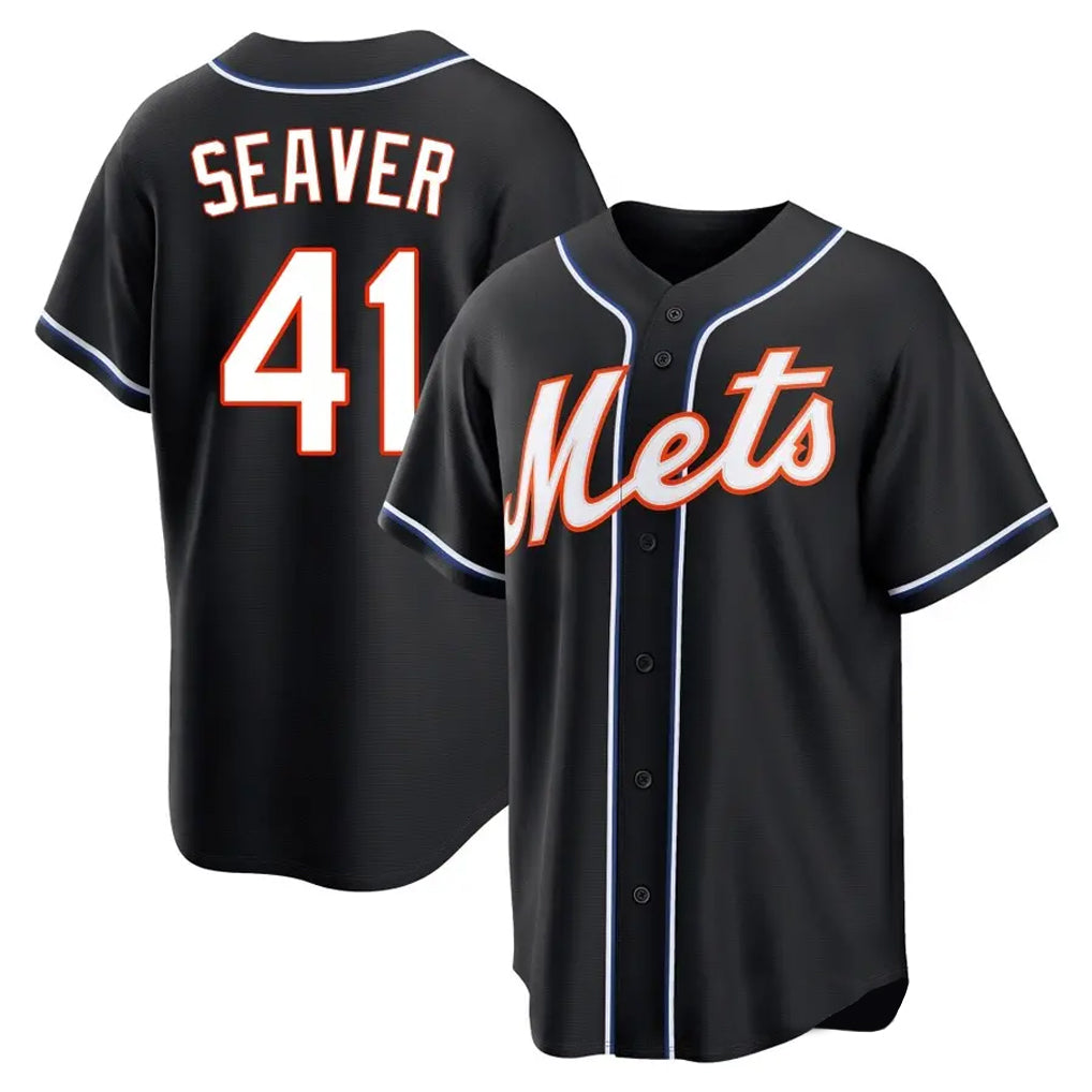 CAdoa NY.Mets #41 Tom Seaver Player Black Fashion Out Game Stitched Jerseys