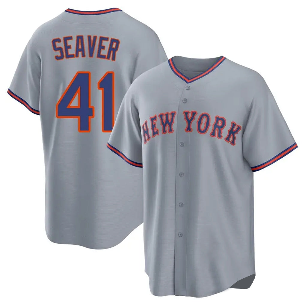 CAdoa NY.Mets #41 Tom Seaver Player Gray Road Home Game Stitched Jerseys