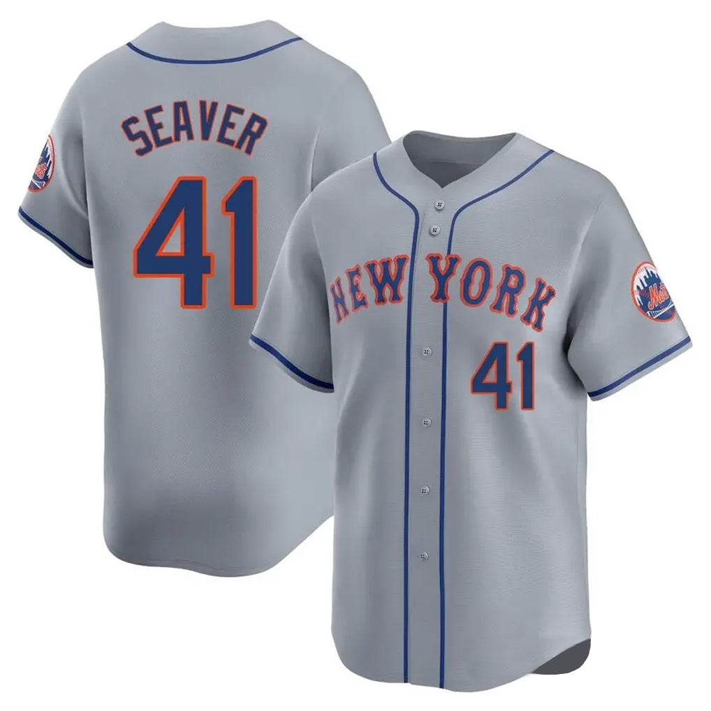 CAdoa NY.Mets #41 Tom Seaver Player Gray Road Limited Home Stitched Jerseys