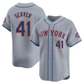 CAdoa NY.Mets #41 Tom Seaver Player Gray Road Limited Home Stitched Jerseys