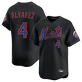 CAdoa NY.Mets #4 Francisco Alvarez Player Black Alternate Home Limited Stitched Jerseys