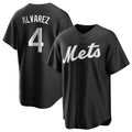 CAdoa NY.Mets #4 Francisco Alvarez Player Black Home Game Stitched Jerseys