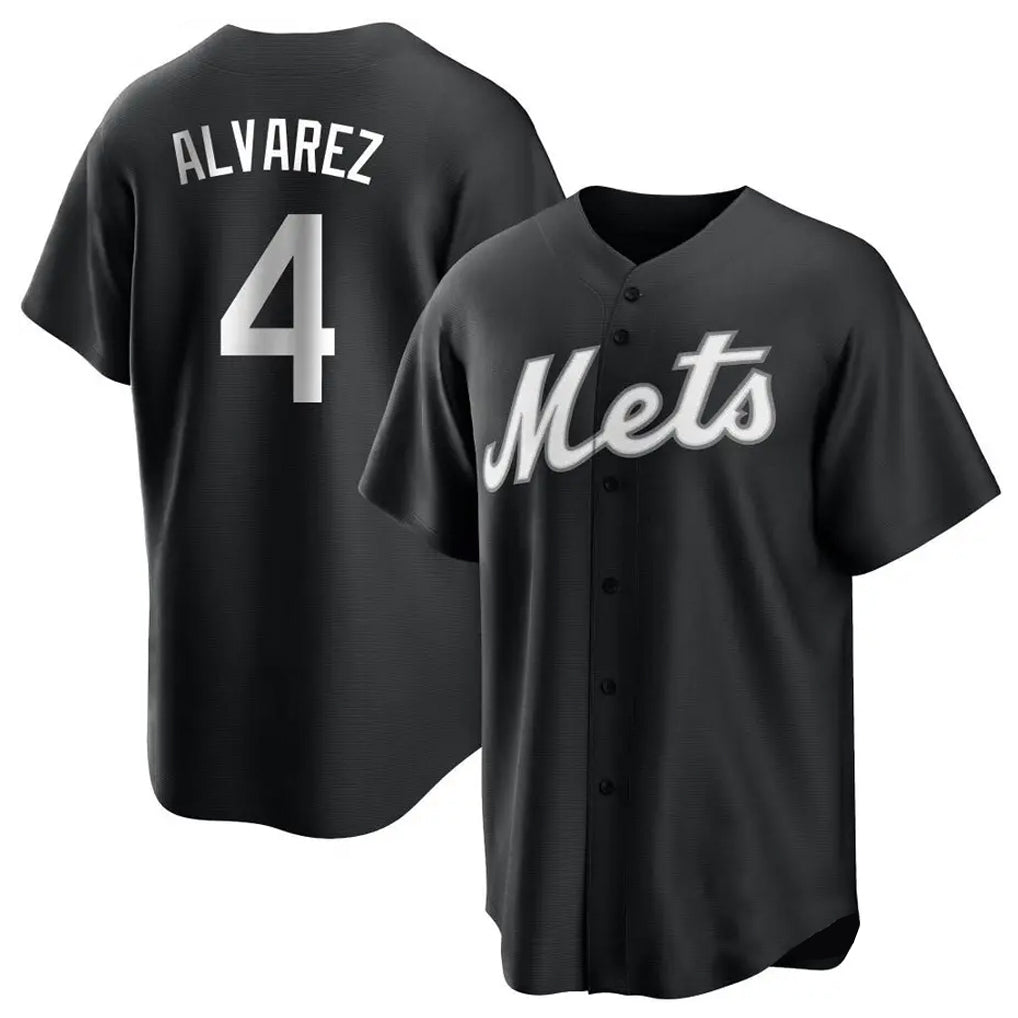 CAdoa NY.Mets #4 Francisco Alvarez Player Black Home Game Stitched Jerseys
