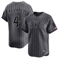 CAdoa NY.Mets #4 Francisco Alvarez Player Gray City Connect Limited Stitched Jerseys
