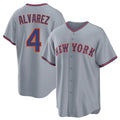 CAdoa NY.Mets #4 Francisco Alvarez Player Gray Road Home Game Stitched Jerseys