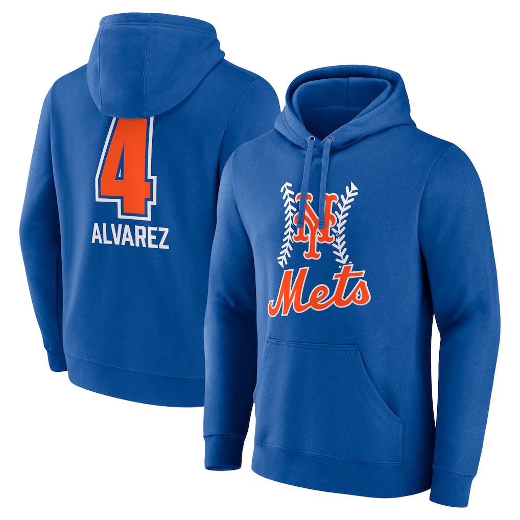 CAdoa NY.Mets #4 Francisco Alvarez Player Royal Club Pullover Hoodie Game Stitched Jerseys