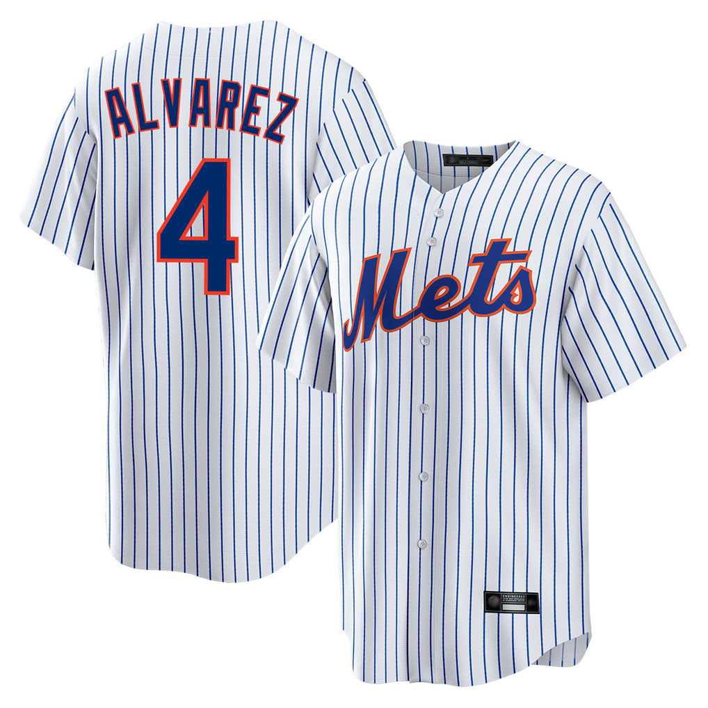 CAdoa NY.Mets #4 Francisco Alvarez Player White Home Game Stitched Jerseys