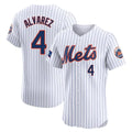 CAdoa NY.Mets #4 Francisco Alvarez Player White Home Limited Elite Stitched Jerseys