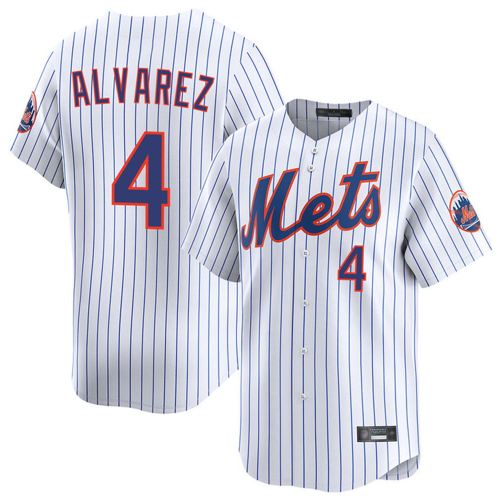 CAdoa NY.Mets #4 Francisco Alvarez Player White Home Replica Stitched Jerseys