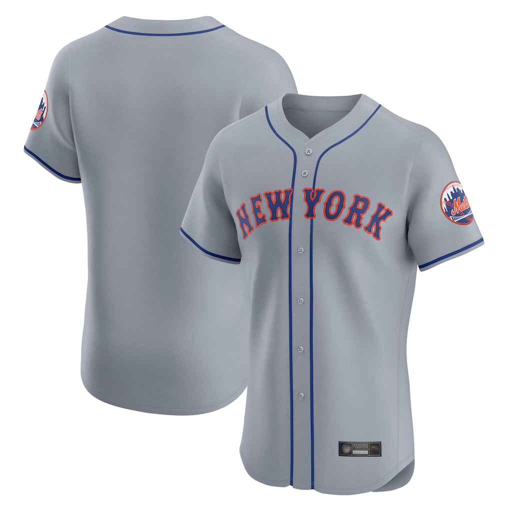 CAdoa NY.Mets Blank Player Gray Road Limited Elite Home Stitched Jerseys