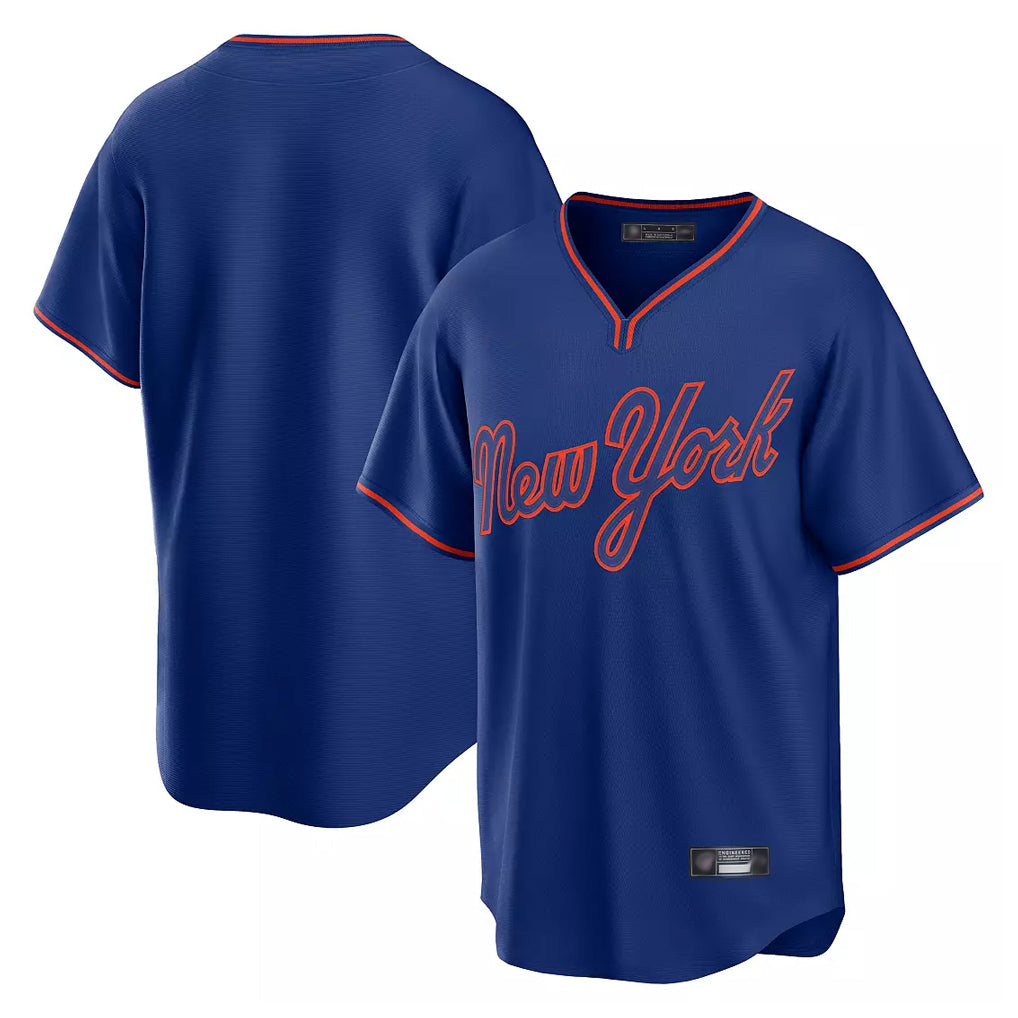 CAdoa NY.Mets Blank Player Royal T-shirt Home Game Stitched Jerseys