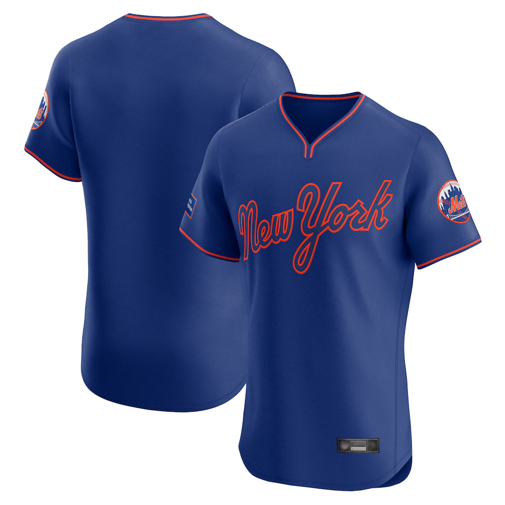 CAdoa NY.Mets Blank Player Royal T-shirt Home Limited Elite Stitched Jerseys