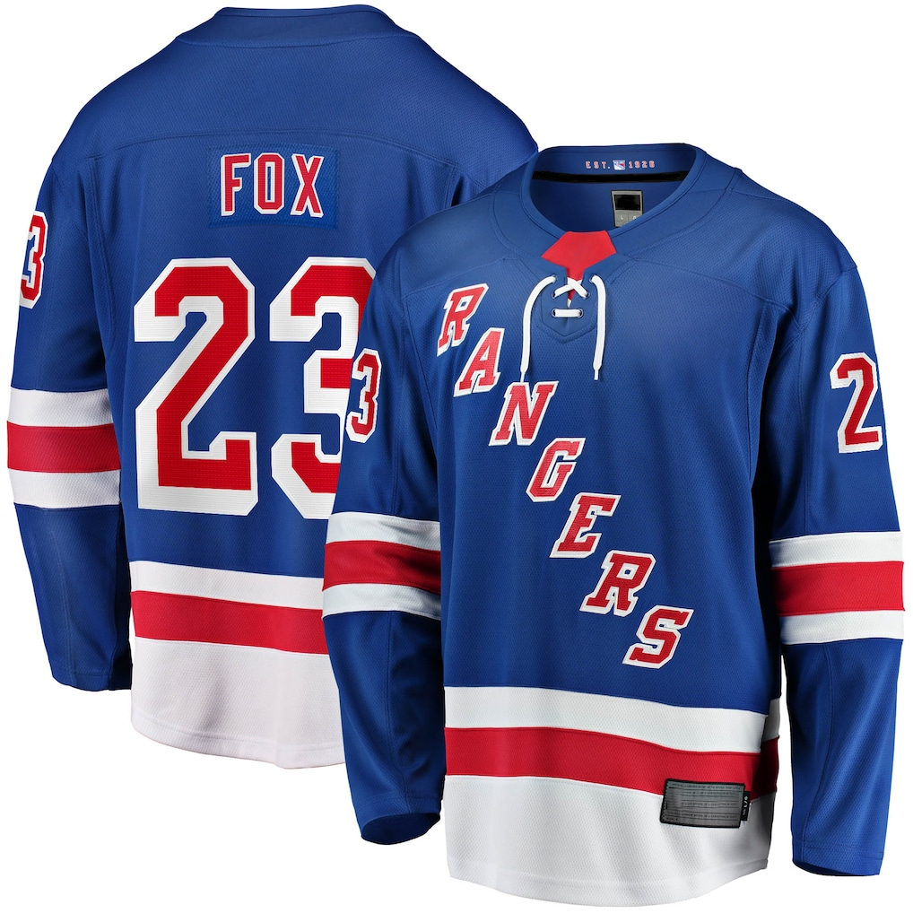 CAdoa NY.Rangers #23 Adam Fox Blue Home Breakaway Replica Jerseys
