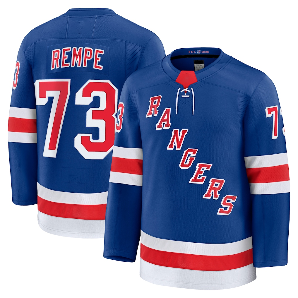CAdoa NY.Rangers #73 Matt Rempe Blue Home Premium Jerseys