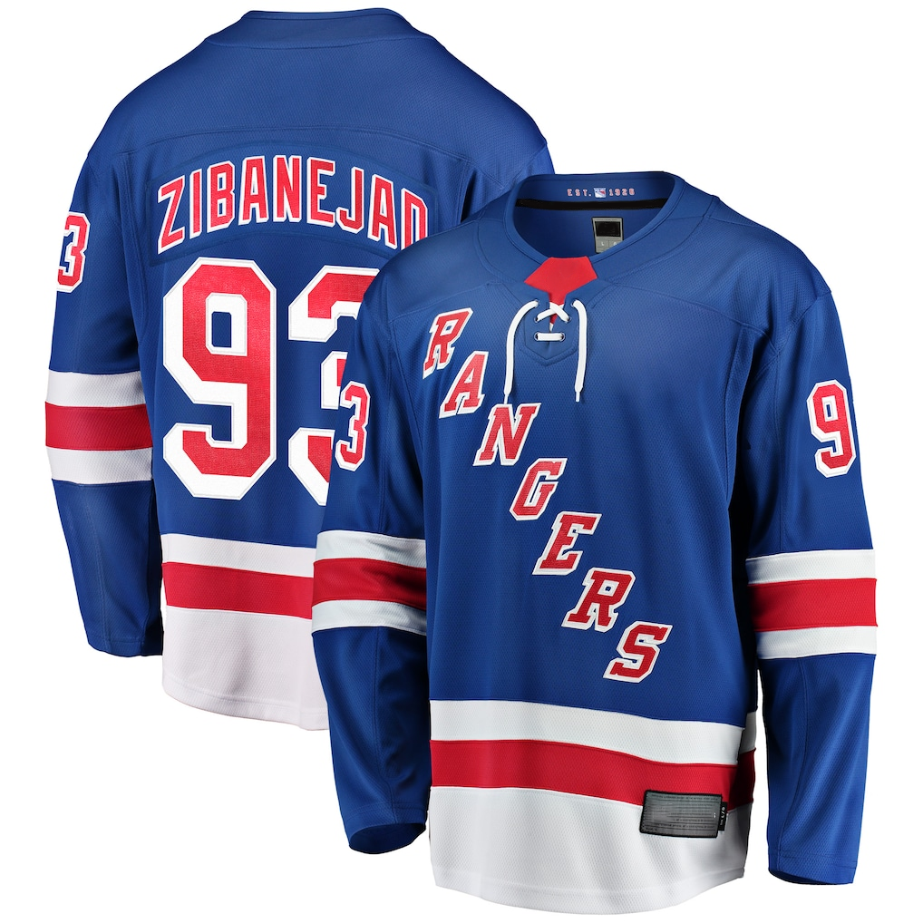 CAdoa NY.Rangers #93 Mika Zibanejad Blue Home Breakaway Player Jerseys