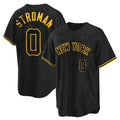 CAdoa NY.Yankees #0 Marcus Stroman Player Black Snake Skin City Game Home Stitched Jerseys