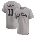 CAdoa NY.Yankees #11 Anthony Volpe Player Gray Limited Elite Home Stitched Jerseys