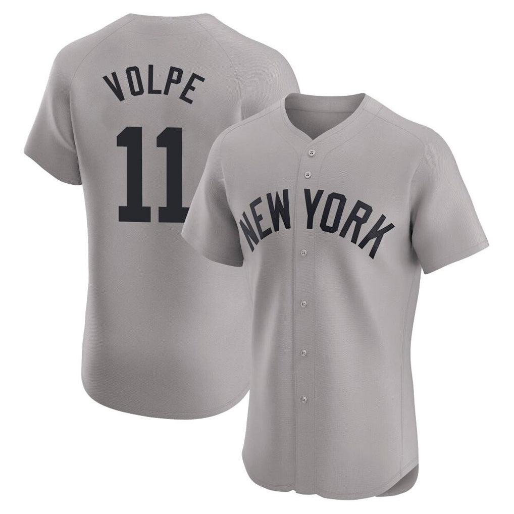 CAdoa NY.Yankees #11 Anthony Volpe Player Gray Limited Elite Home Stitched Jerseys