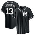 CAdoa NY.Yankees #13 Jazz Chisholm Jr Player Black Out Game Stitched Jerseys