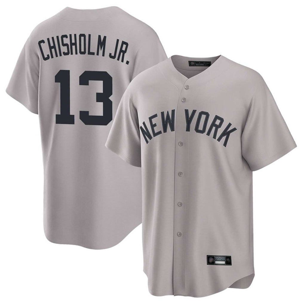 CAdoa NY.Yankees #13 Jazz Chisholm Jr Player Gray Game Home Stitched Jerseys