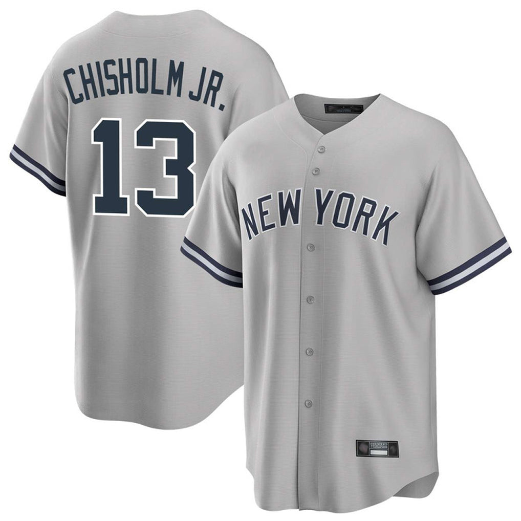 CAdoa NY.Yankees #13 Jazz Chisholm Jr Player Gray Road Game Stitched Jerseys