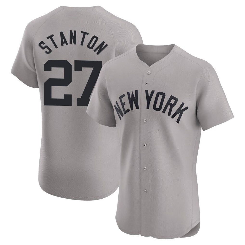 CAdoa NY.Yankees #27 Giancarlo Stanton Player Gray Limited Elite Home Stitched Jerseys