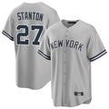 CAdoa NY.Yankees #27 Giancarlo Stanton Player Gray Road Game Stitched Jerseys