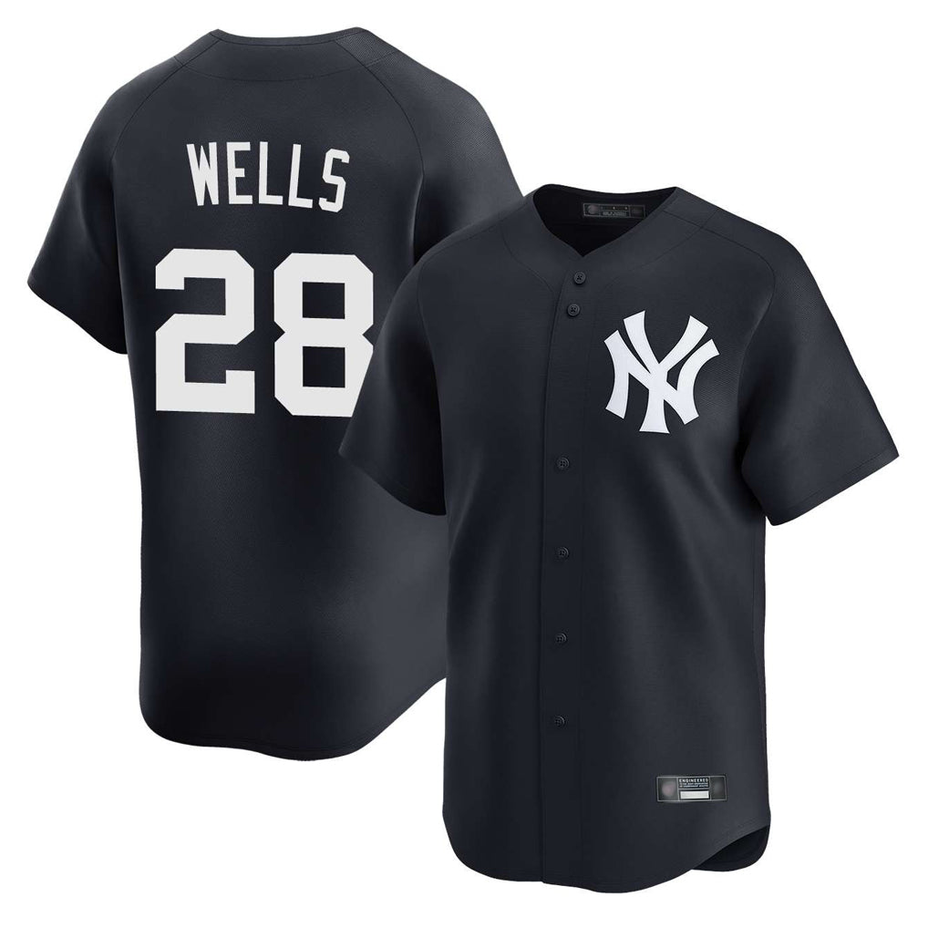 CAdoa NY.Yankees #28 Austin Wells Player Navy Alternate Limited Home Stitched Jerseys