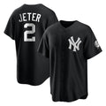 CAdoa NY.Yankees #2 Derek Jeter Player Black Game Stitched Jerseys
