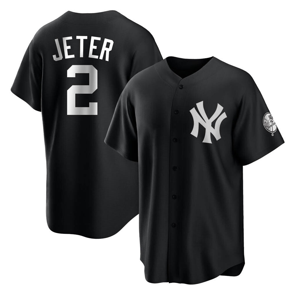CAdoa NY.Yankees #2 Derek Jeter Player Black Game Stitched Jerseys