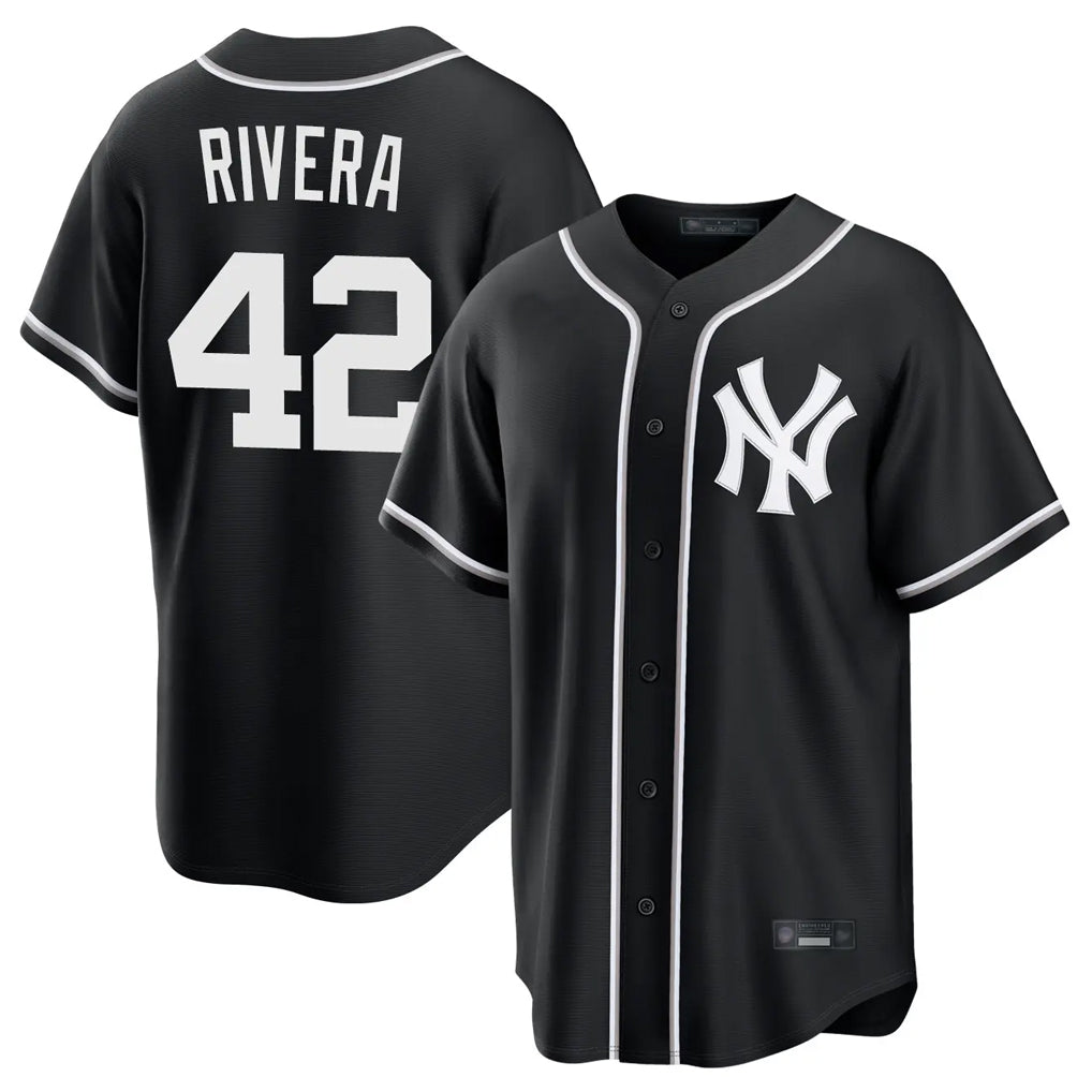 CAdoa NY.Yankees #42 Mariano Rivera Player Black Out Game Home Stitched Jerseys