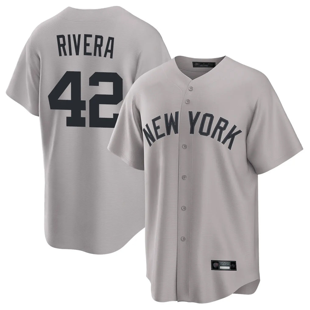 CAdoa NY.Yankees #42 Mariano Rivera Player Gray Game Home Stitched Jerseys