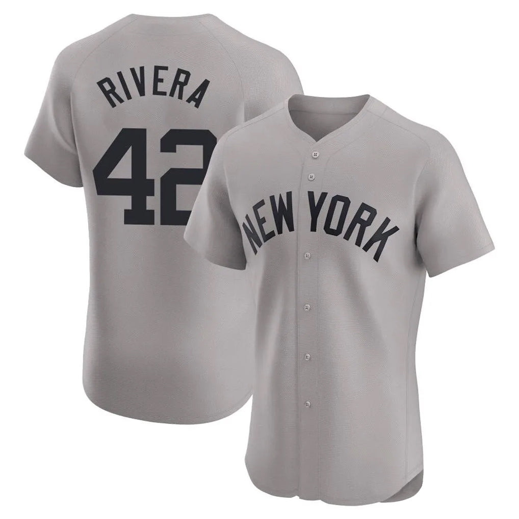 CAdoa NY.Yankees #42 Mariano Rivera Player Gray Limited Elite Home Stitched Jerseys