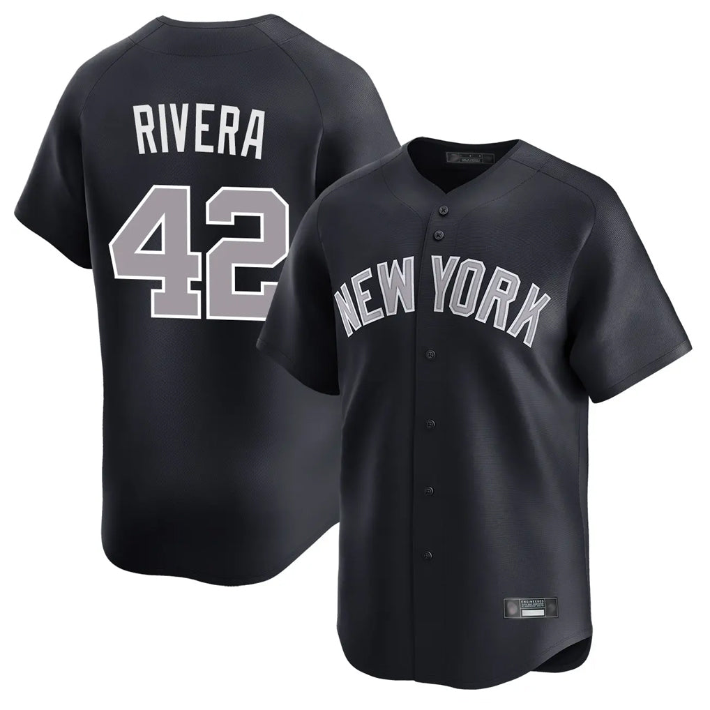 CAdoa NY.Yankees #42 Mariano Rivera Player Navy Limited Home Stitched Jerseys
