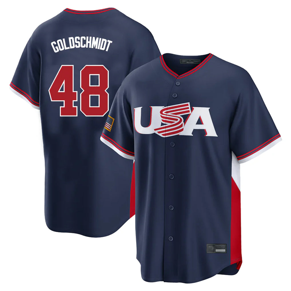 CAdoa NY.Yankees #48 Paul Goldschmidt Player Navy USA 2026 World Classic Limited Game Stitched Jerseys