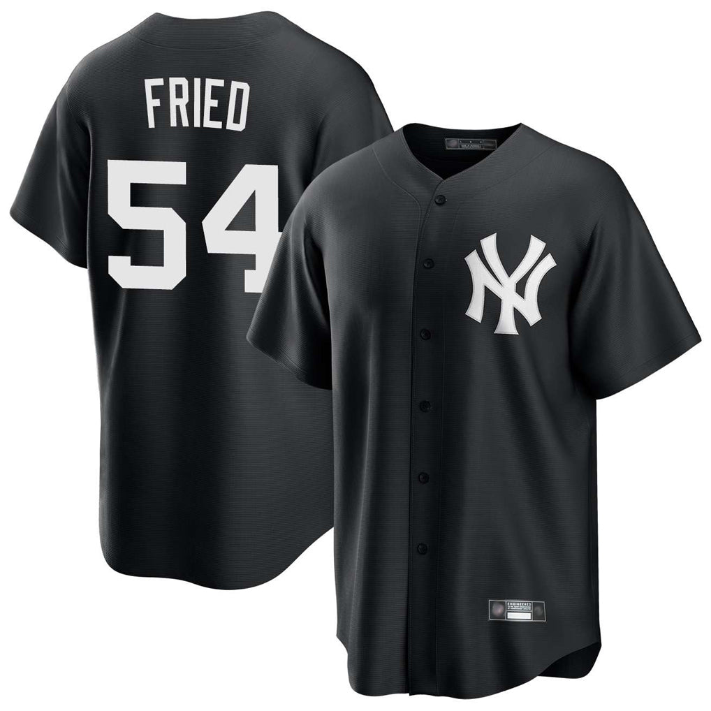 CAdoa NY.Yankees #54 Max Fried Player Black Game Stitched Jerseys