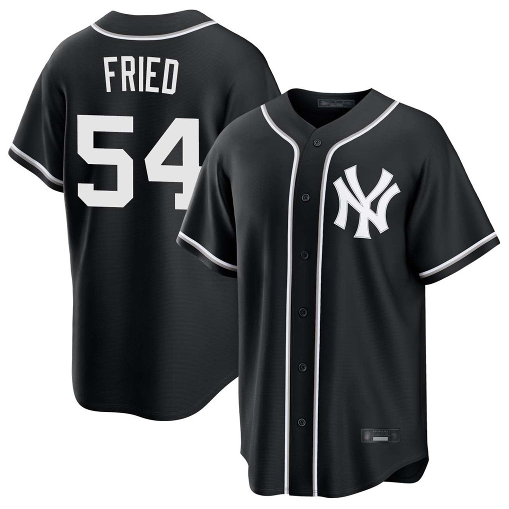 CAdoa NY.Yankees #54 Max Fried Player Black Out Game Stitched Jerseys