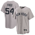 CAdoa NY.Yankees #54 Max Fried Player Gray Game Home Stitched Jerseys
